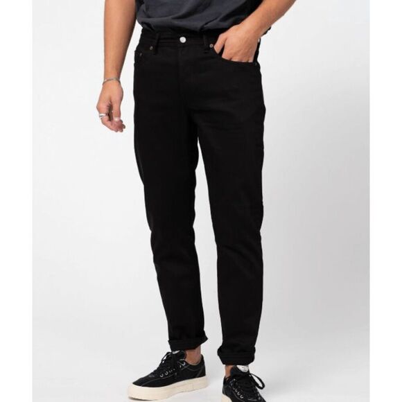 ACNE Studios River Stay Black Men's Cropped Black Stretch Jeans Size 31 - Picture 1 of 13